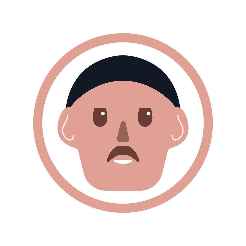 human character logo with various expressions, simple modern concept vector