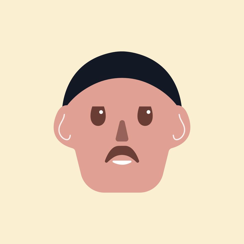 human character logo with various expressions, simple modern concept vector