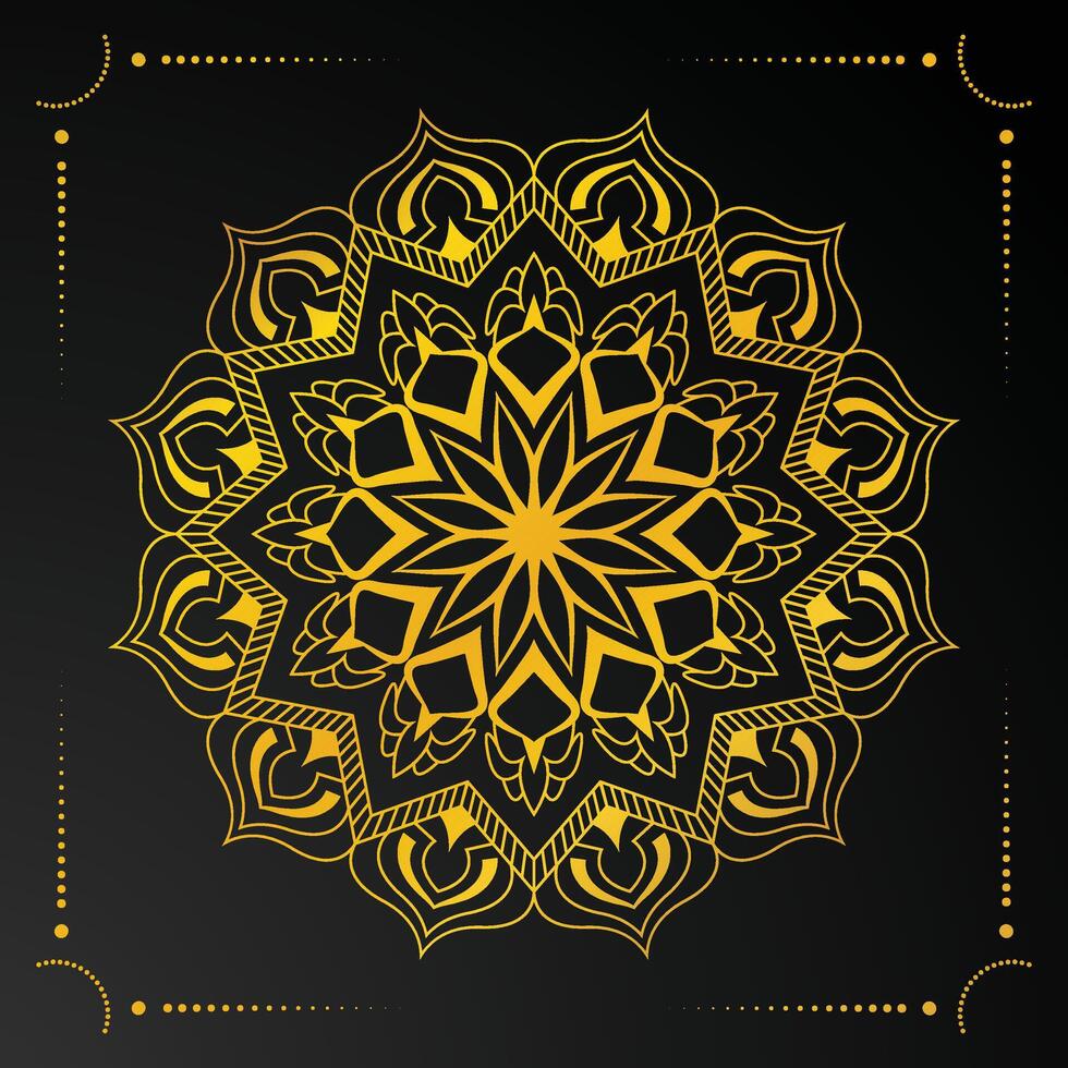 luxury mandala background with golden pattern vector