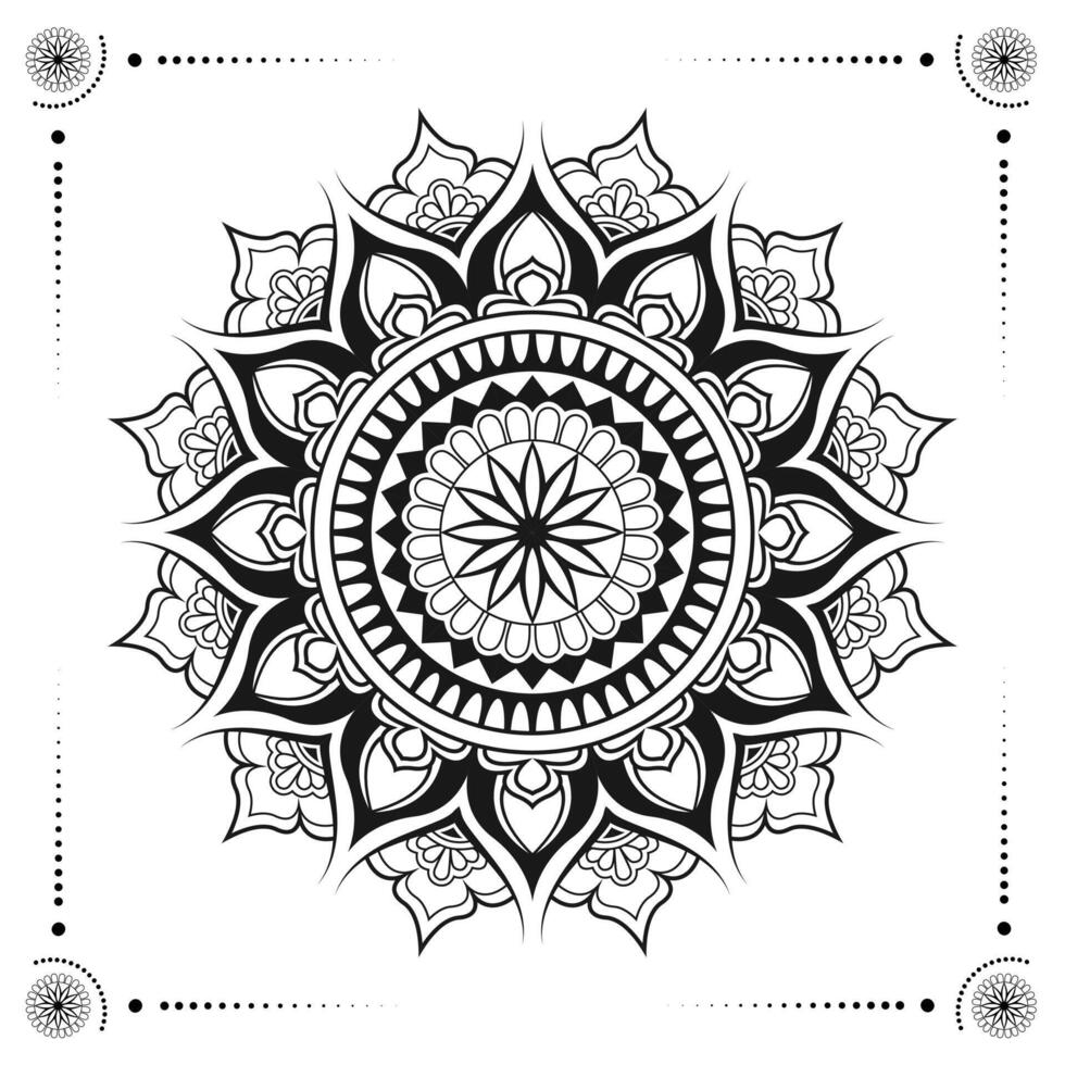 luxury black mandala design vector