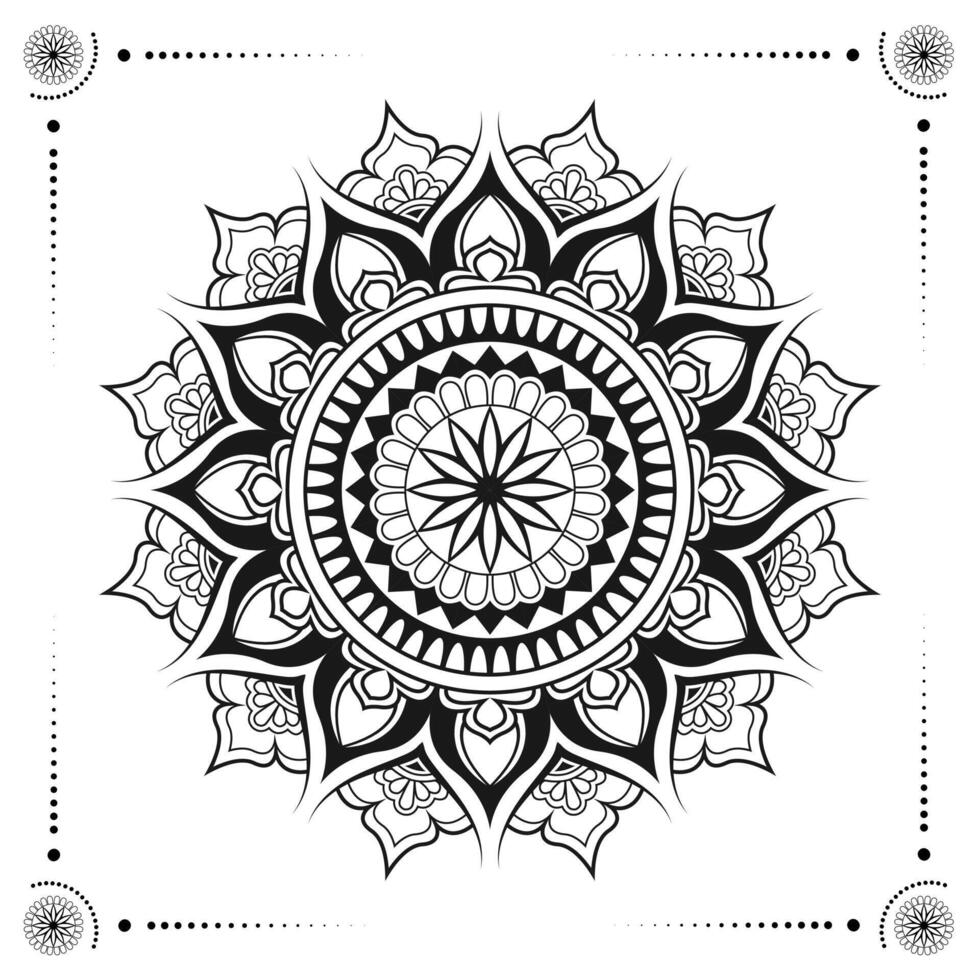 lujo negro mandala diseño vector