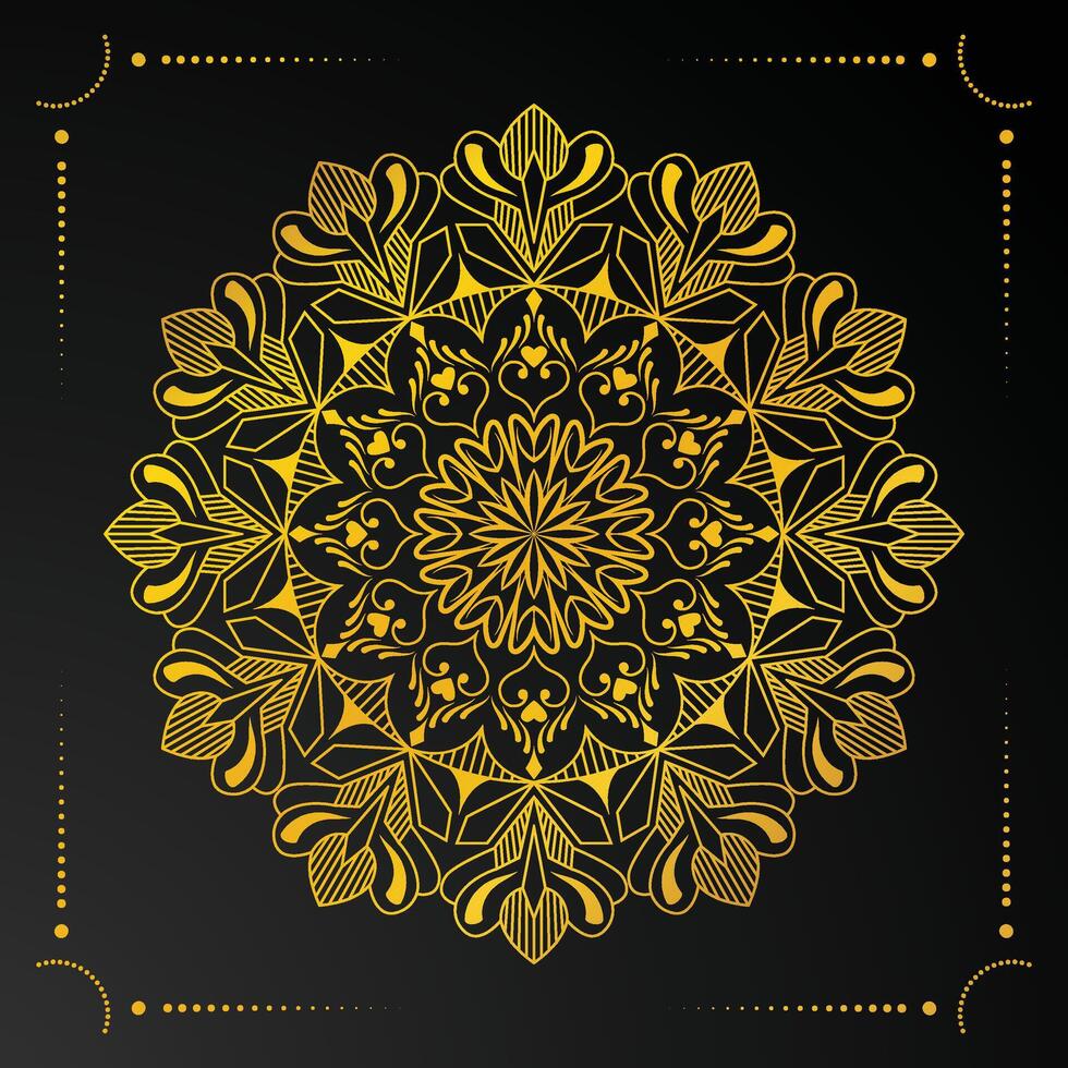 luxury mandala background with golden pattern vector