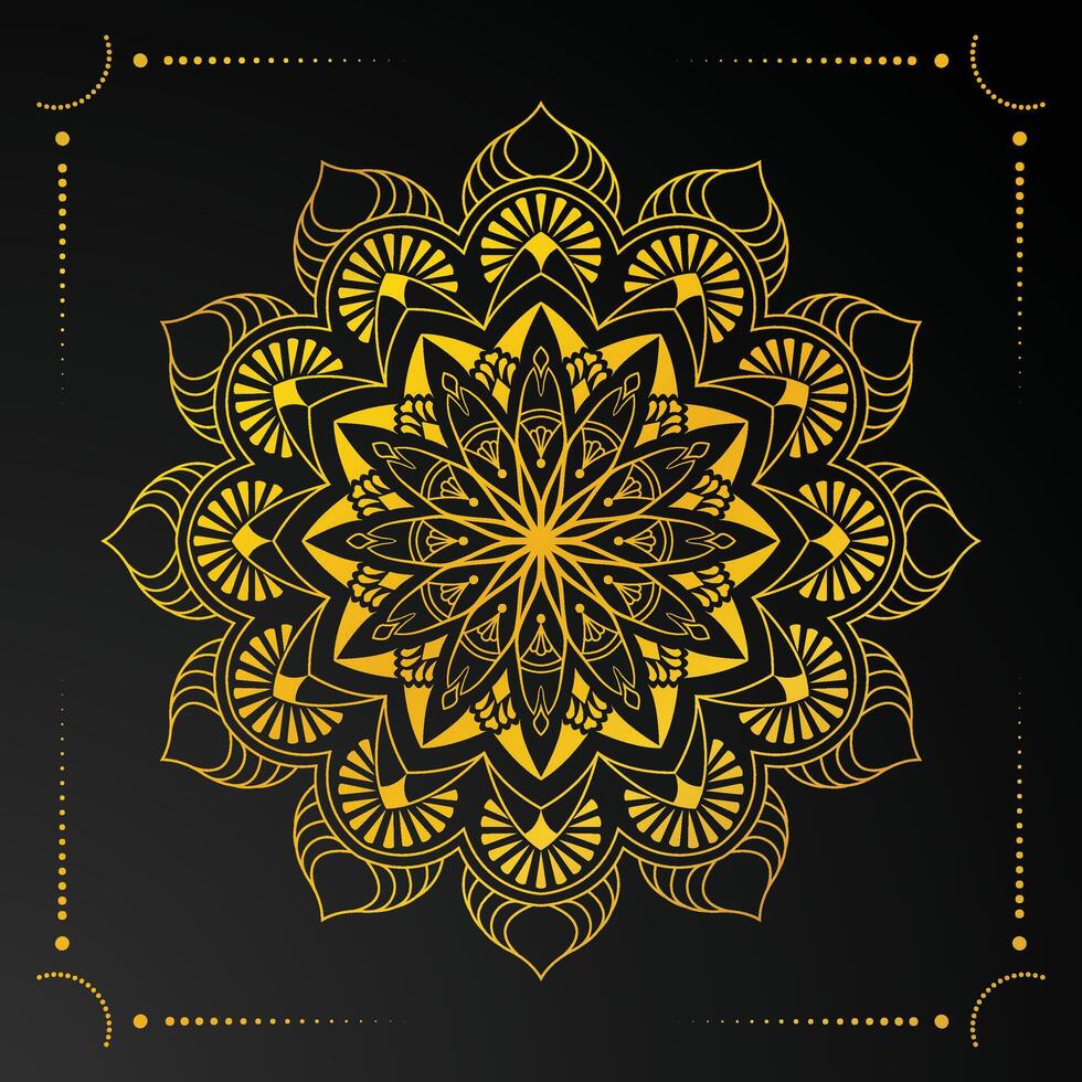 luxury mandala background with golden pattern vector