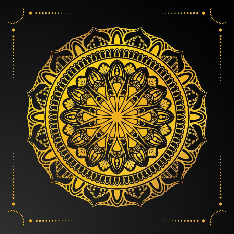 luxury golden mandala background design vector