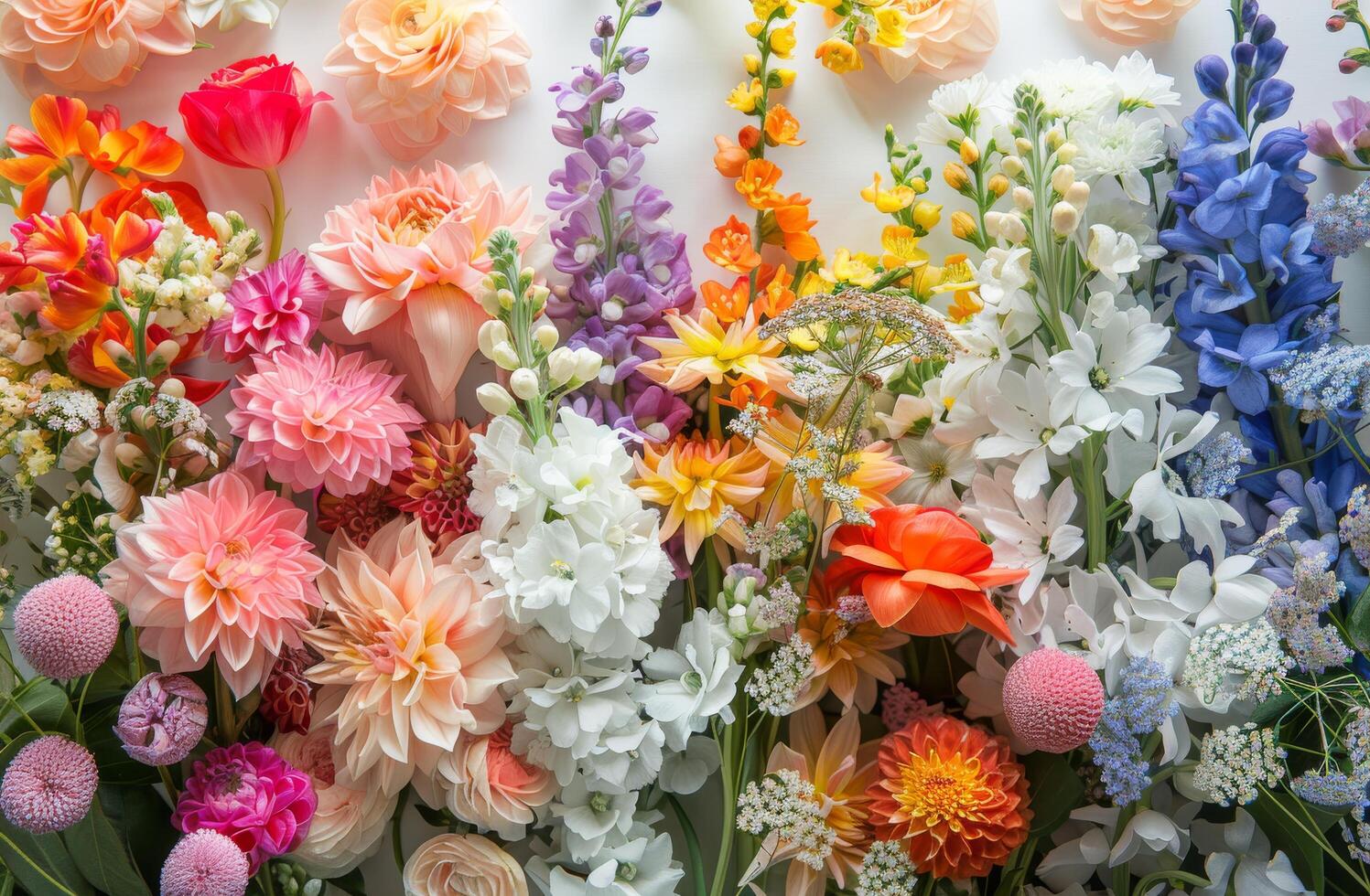 AI generated A Bunch of Flowers on a Table photo