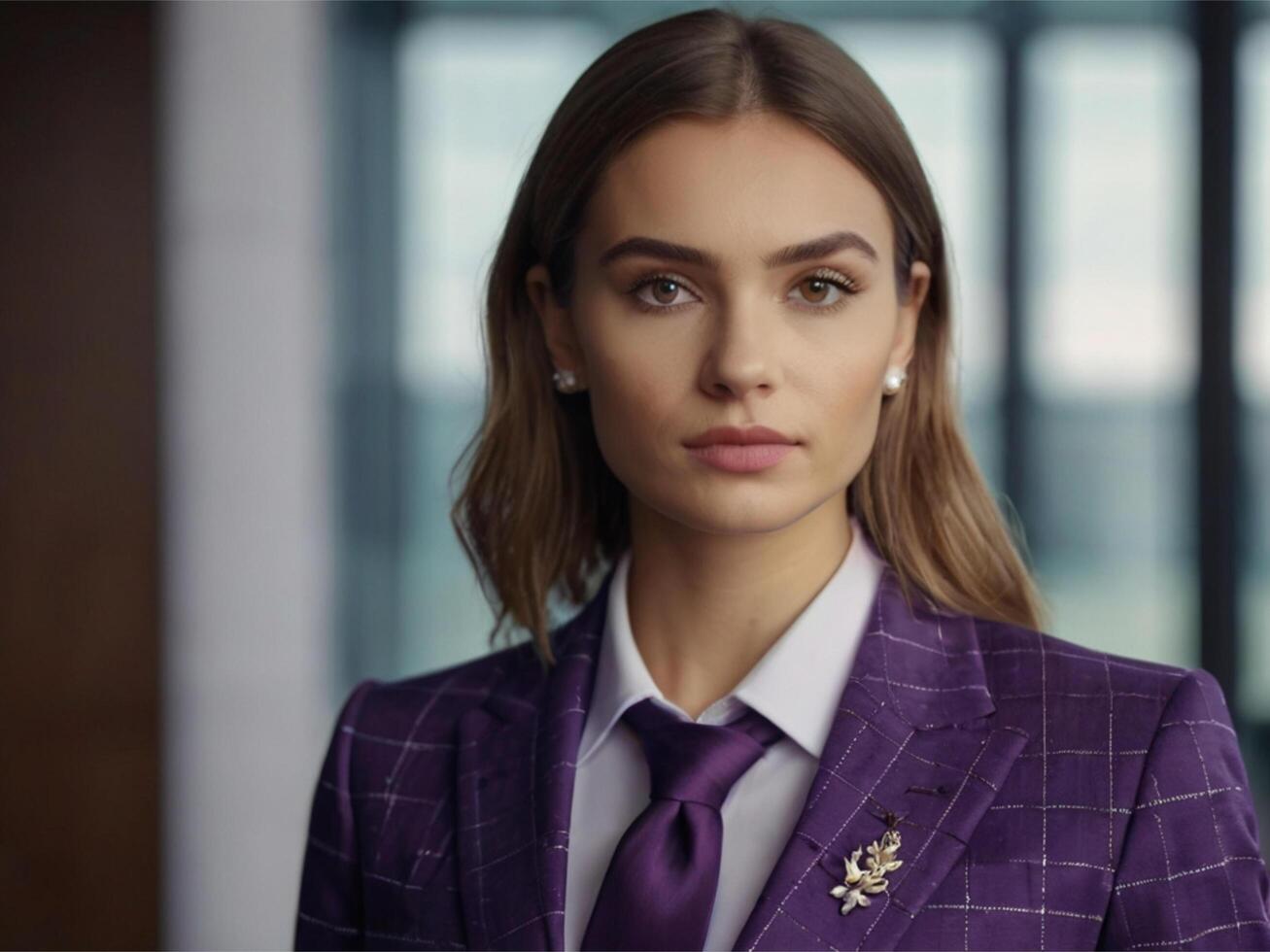 AI generated Business Woman In Purple Suit photo