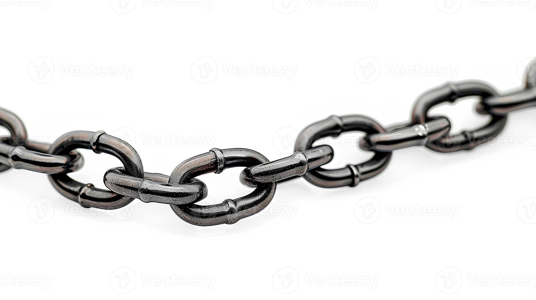 AI generated Chain isolated on white background with shadow. stainless steel chain isolated. Metal chain. Iron chain. Chrome chain photo