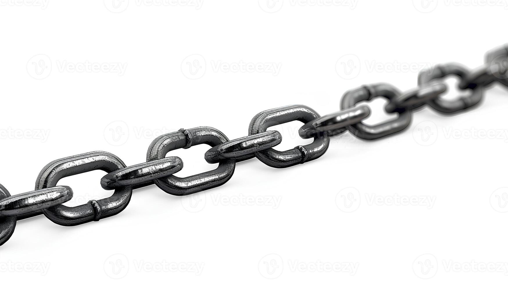 AI generated Chain isolated on white background with shadow. stainless steel chain isolated. Metal chain. Iron chain. Chrome chain photo