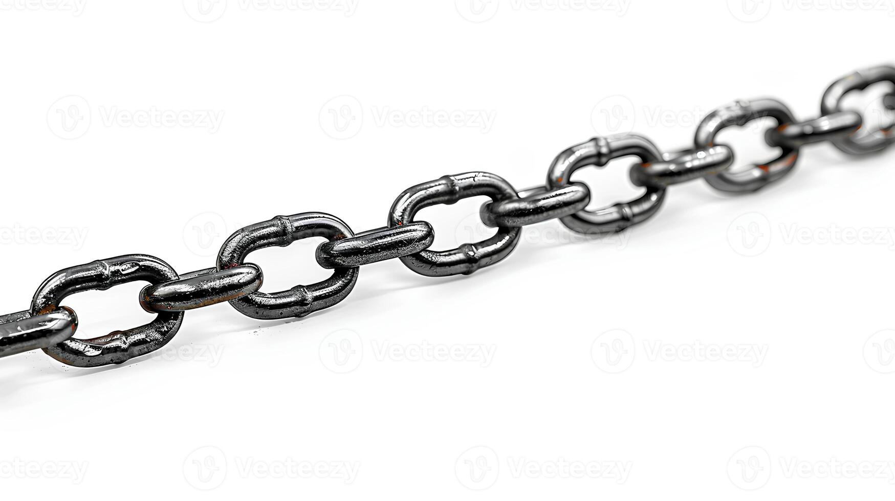 AI generated Chain isolated on white background with shadow. stainless steel chain isolated. Metal chain. Iron chain. Chrome chain photo