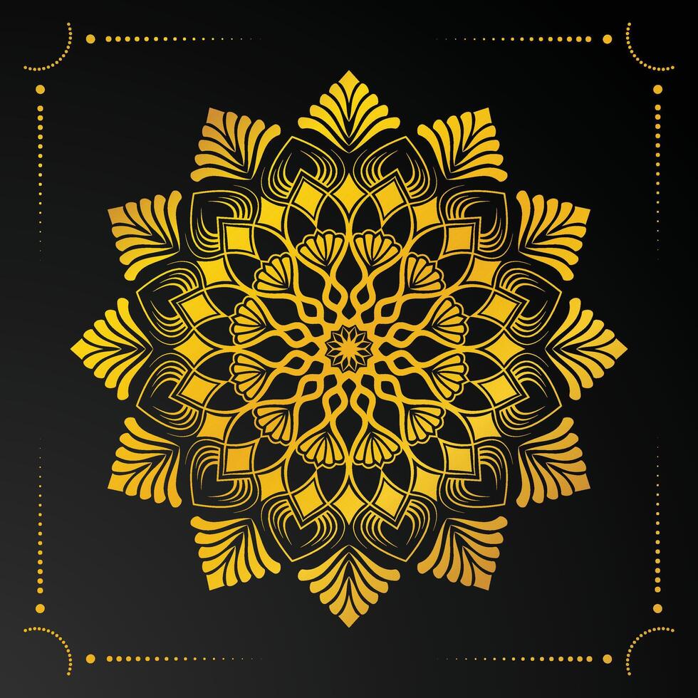 luxury mandala vector background with golden arabesque style