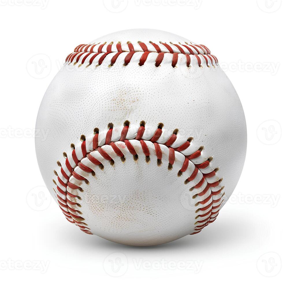 AI generated Baseball isolated on white background with shadow. Baseball ball isolated. Ball for baseball. Outdoor activity photo