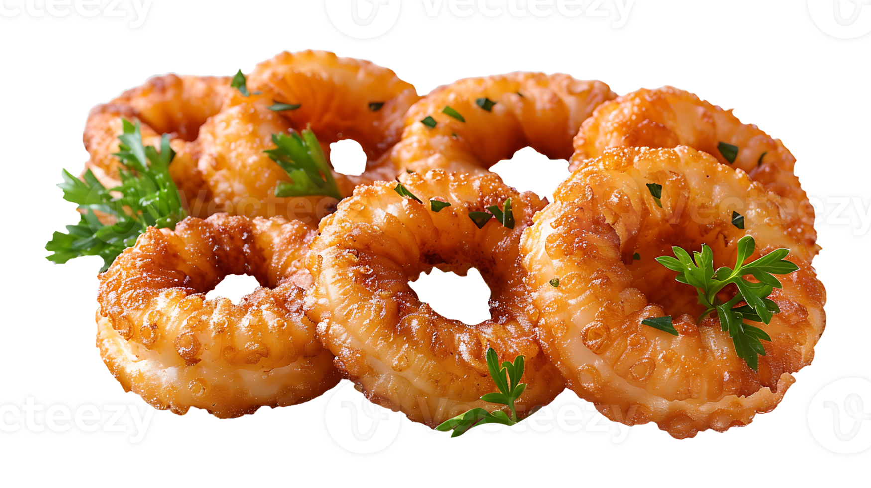 AI generated Fried calamari on a transparent background png