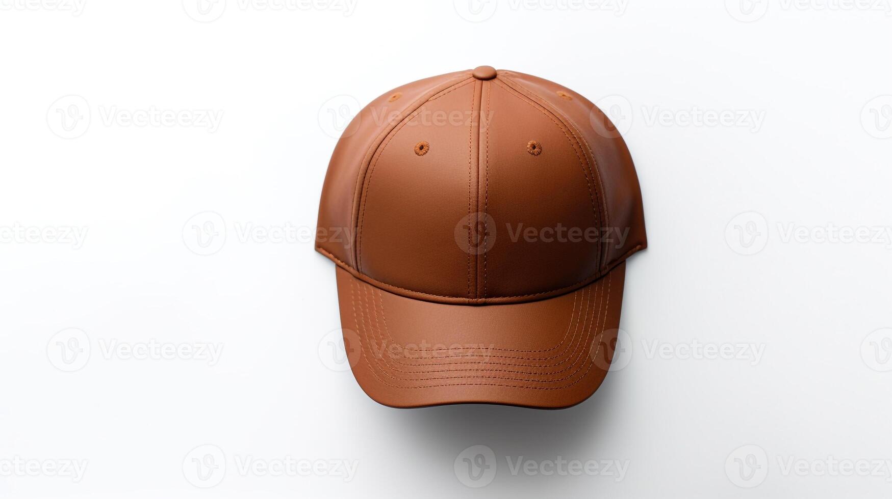 ai generado foto de marrón visera gorra aislado en blanco antecedentes. ai generado