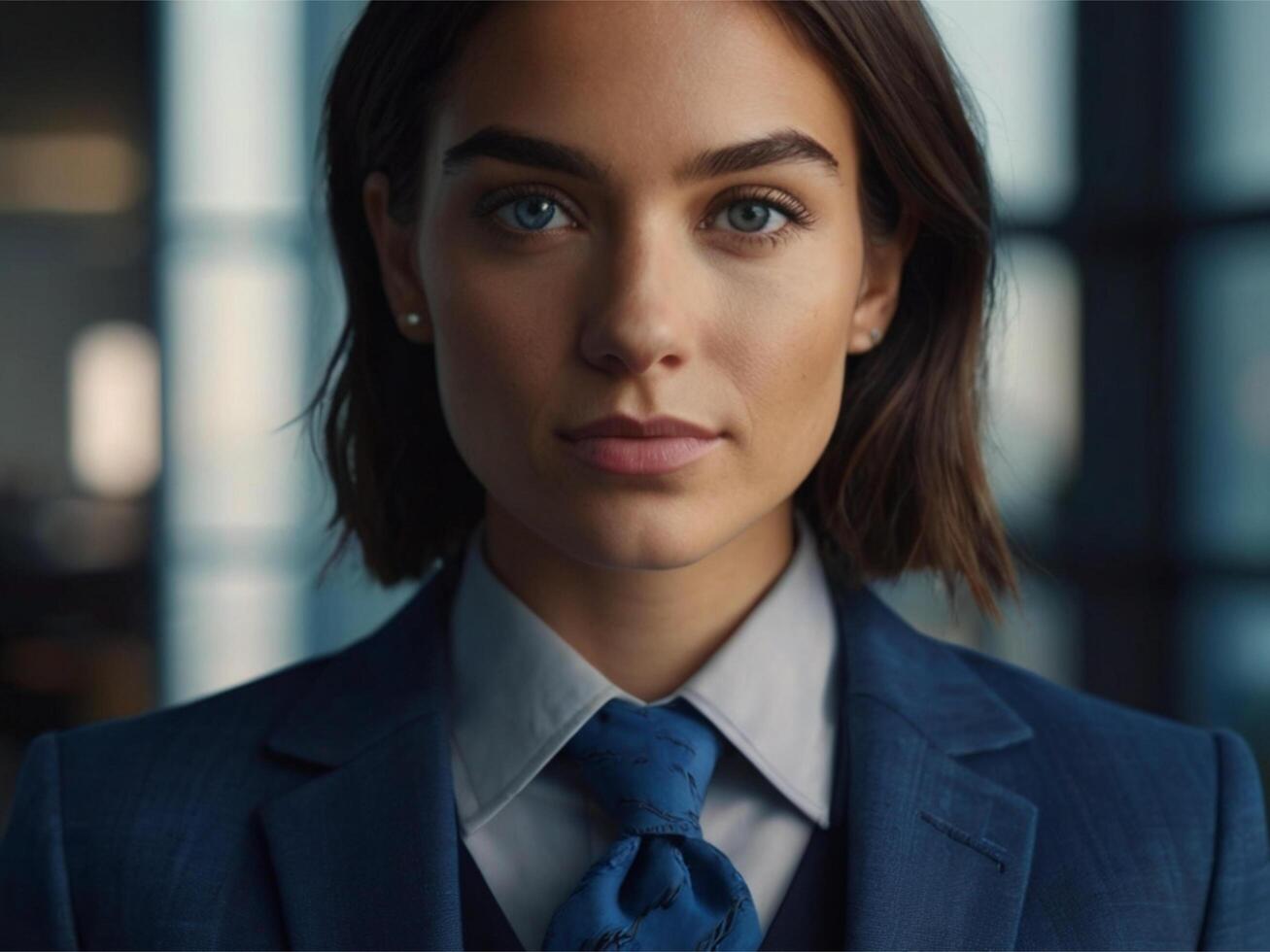 AI generated Business Woman In Indigo Suit photo