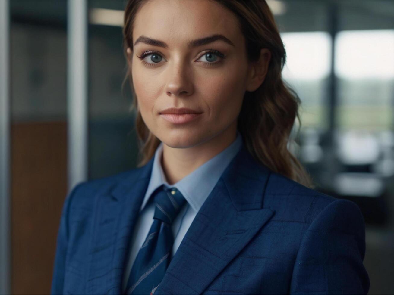 AI generated Business Woman In Indigo Suit photo