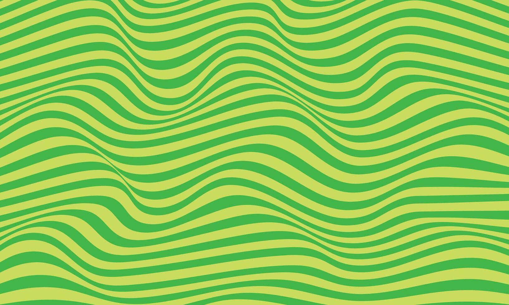 Abstract green yellow stripes optical art wave line background. Vector illustration