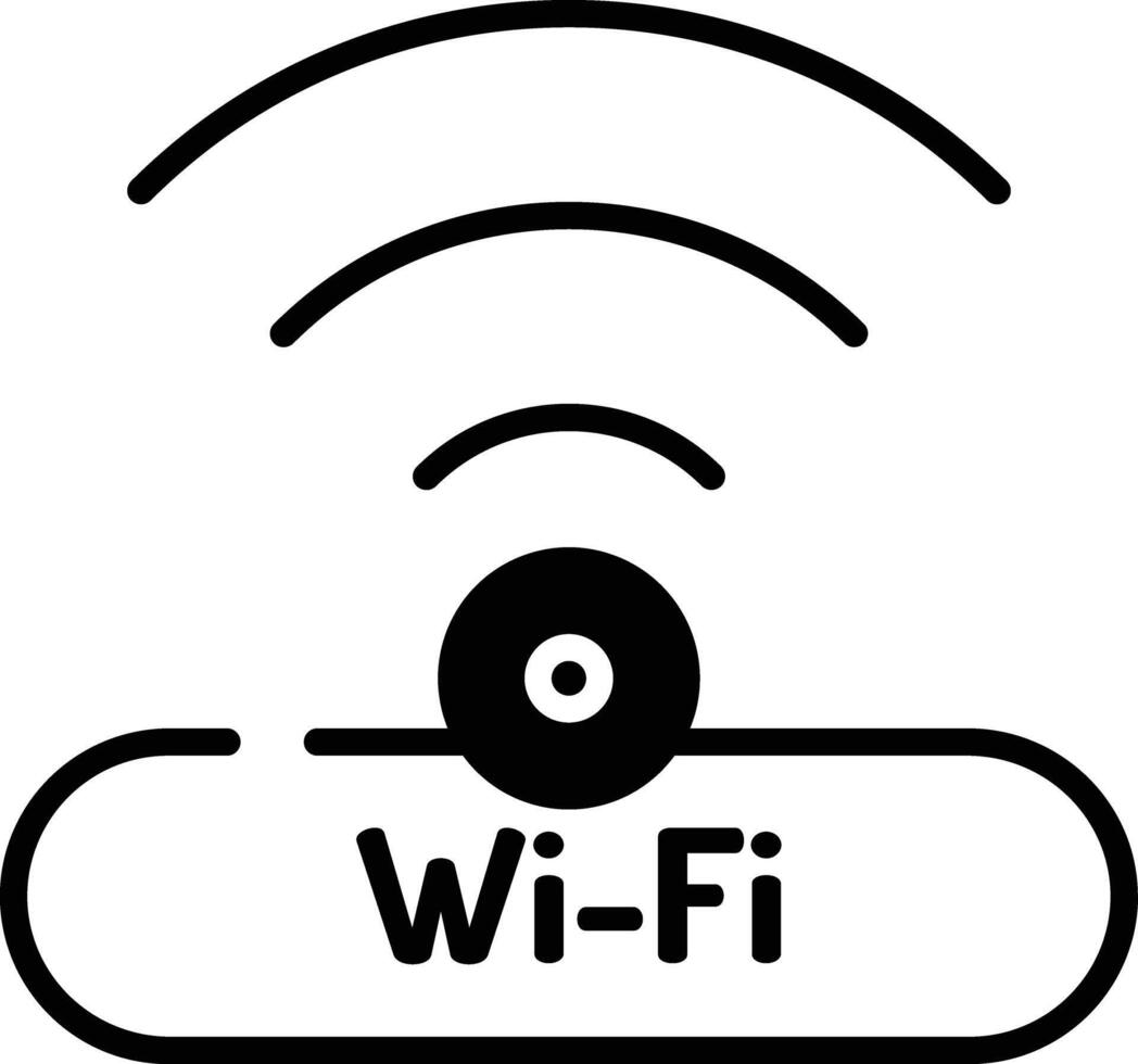 Wifi glifo y línea vector ilustraciones