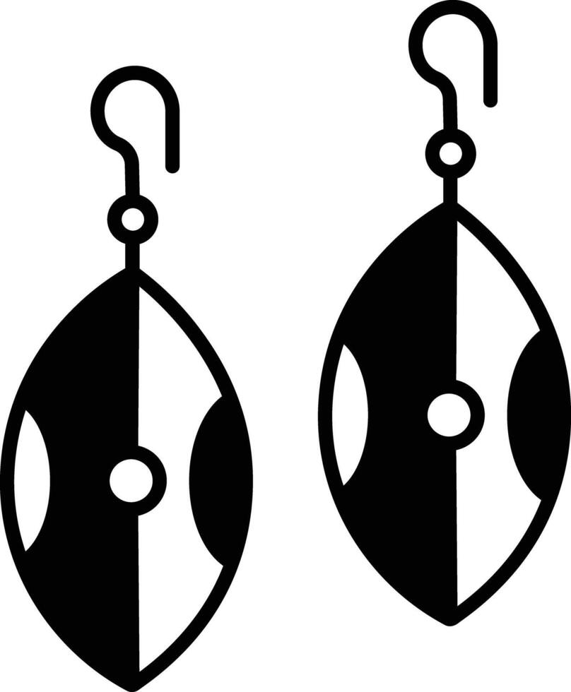 earring glyph and line vector illustration