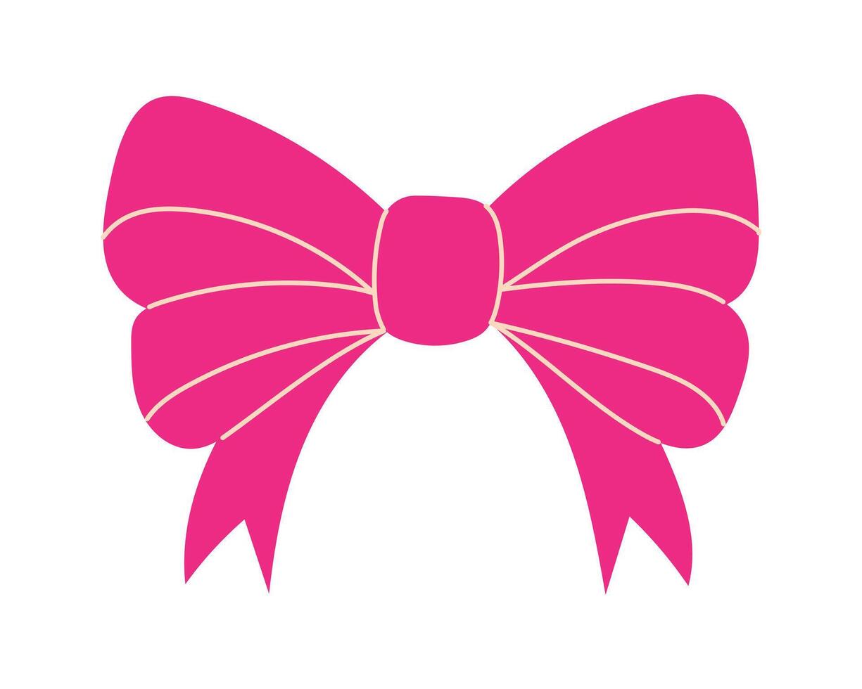 Pink ribbon bow vector illustration