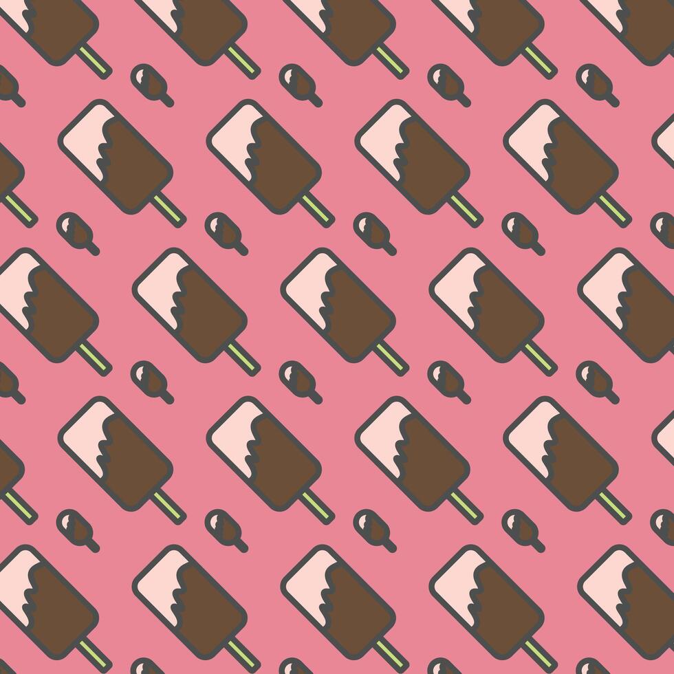 flat ice cream seamless pattern background vector