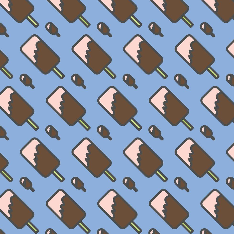 flat ice cream seamless pattern background vector
