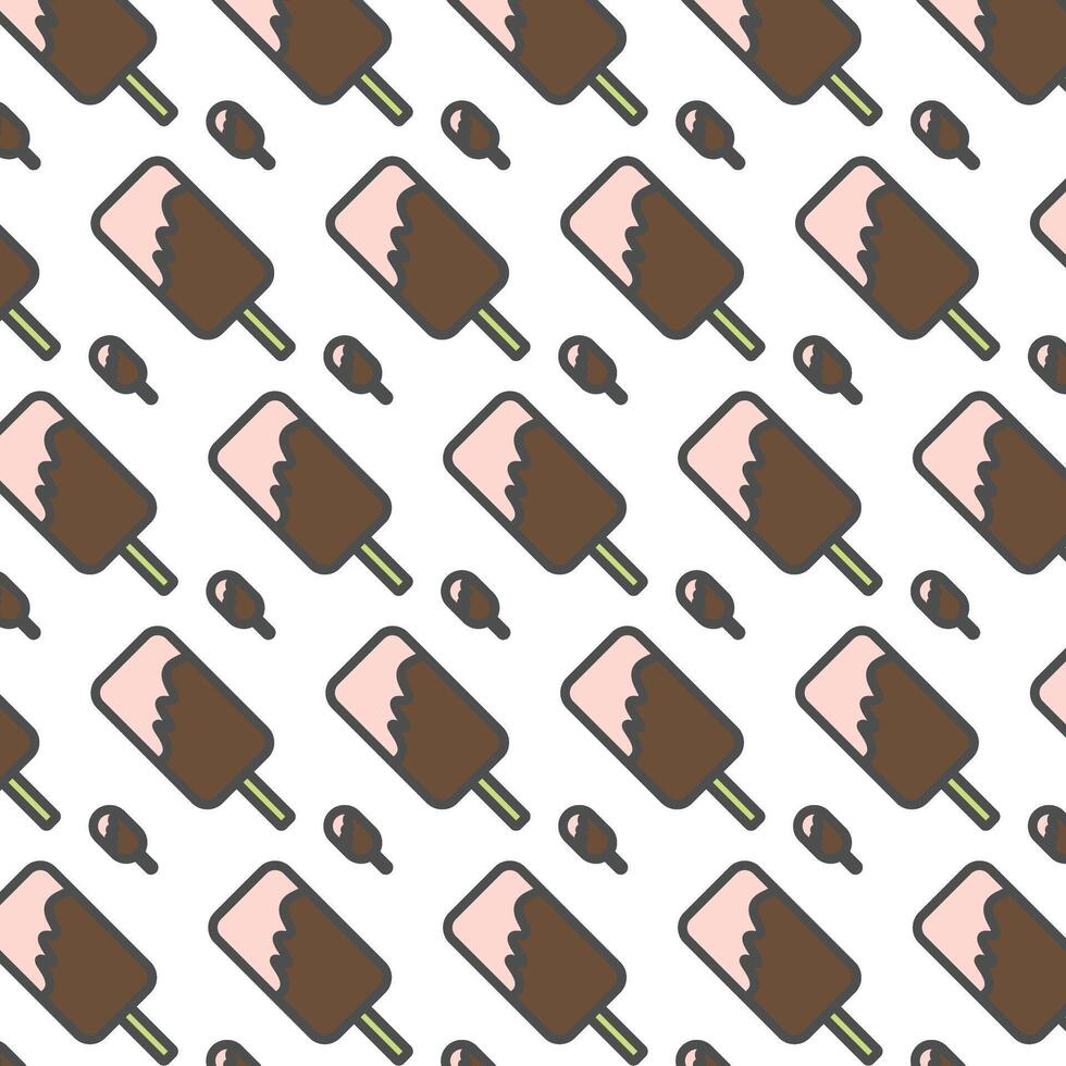 Vector cute ice cream seamless pattern