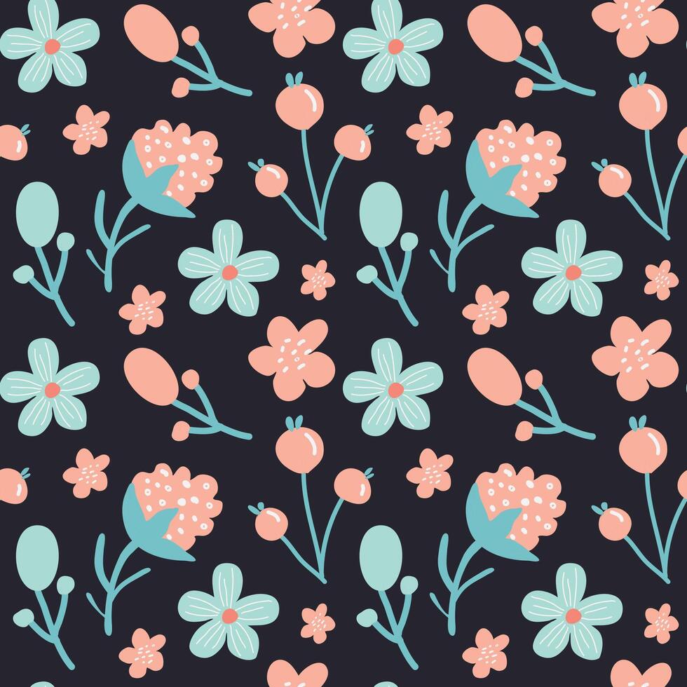 Creative universal artistic floral background. Hand Drawn seamless pattern. vector