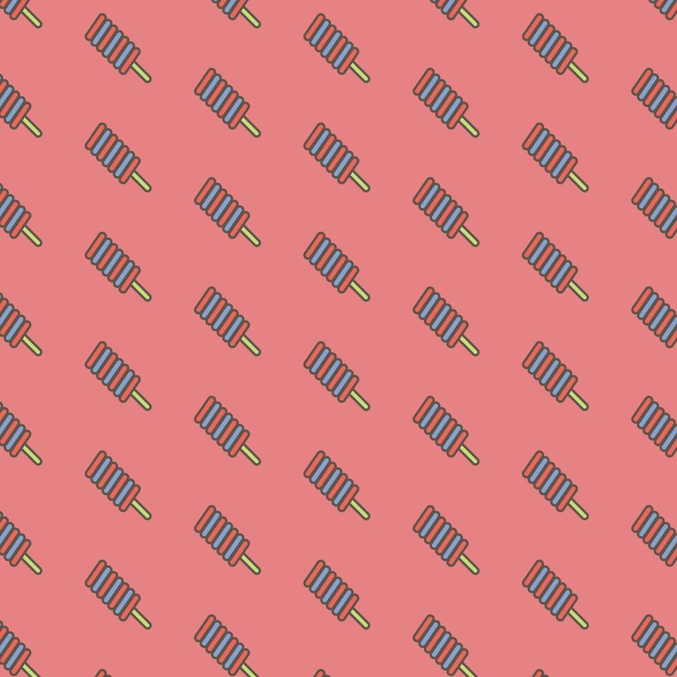 ice cream seamless pattern on red background vector