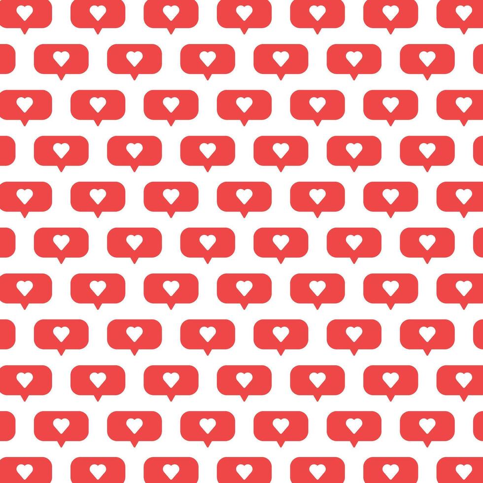 red hearts on white background seamless pattern for Valentine's Day vector