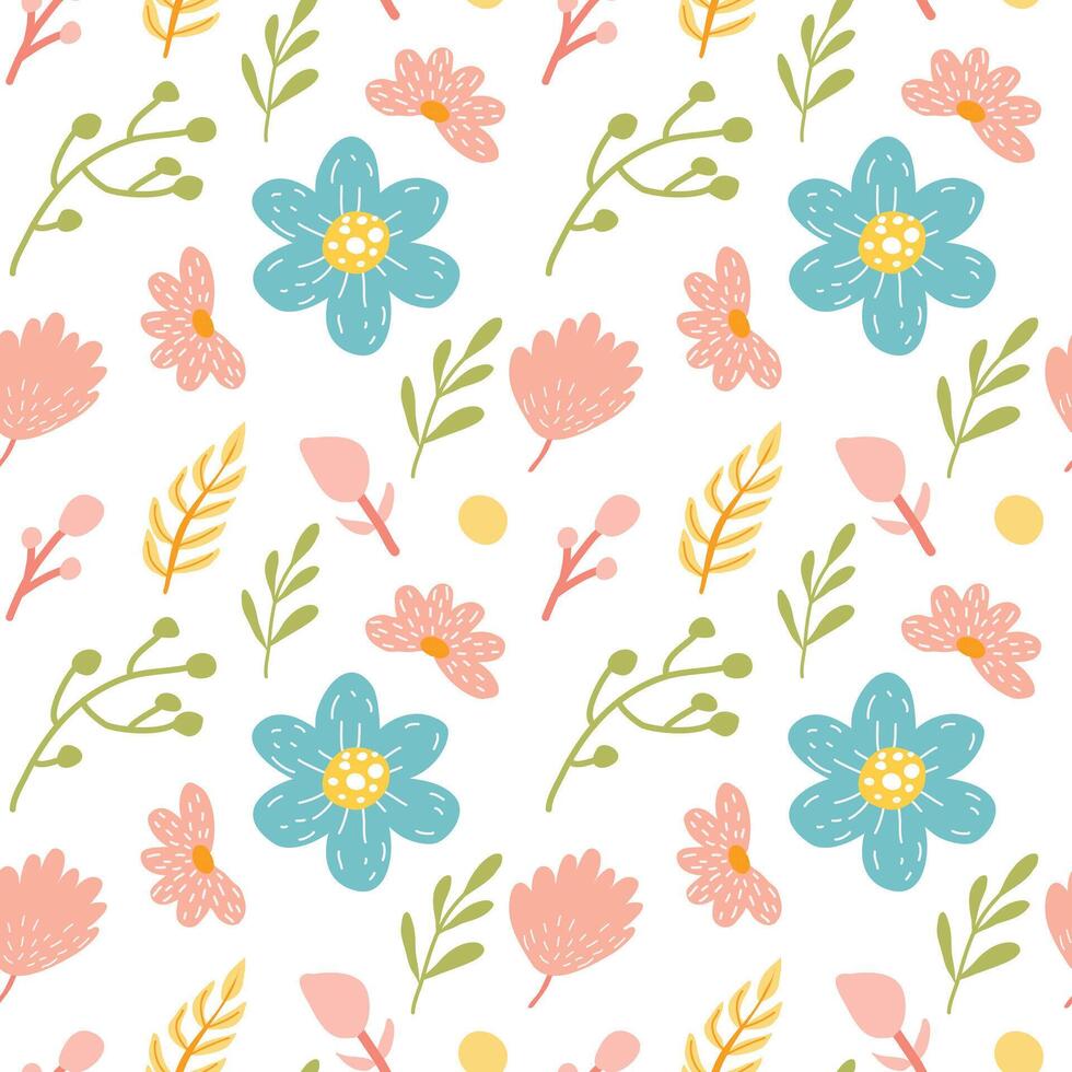 Cute pattern in small flower. Small colorful flowers. vector