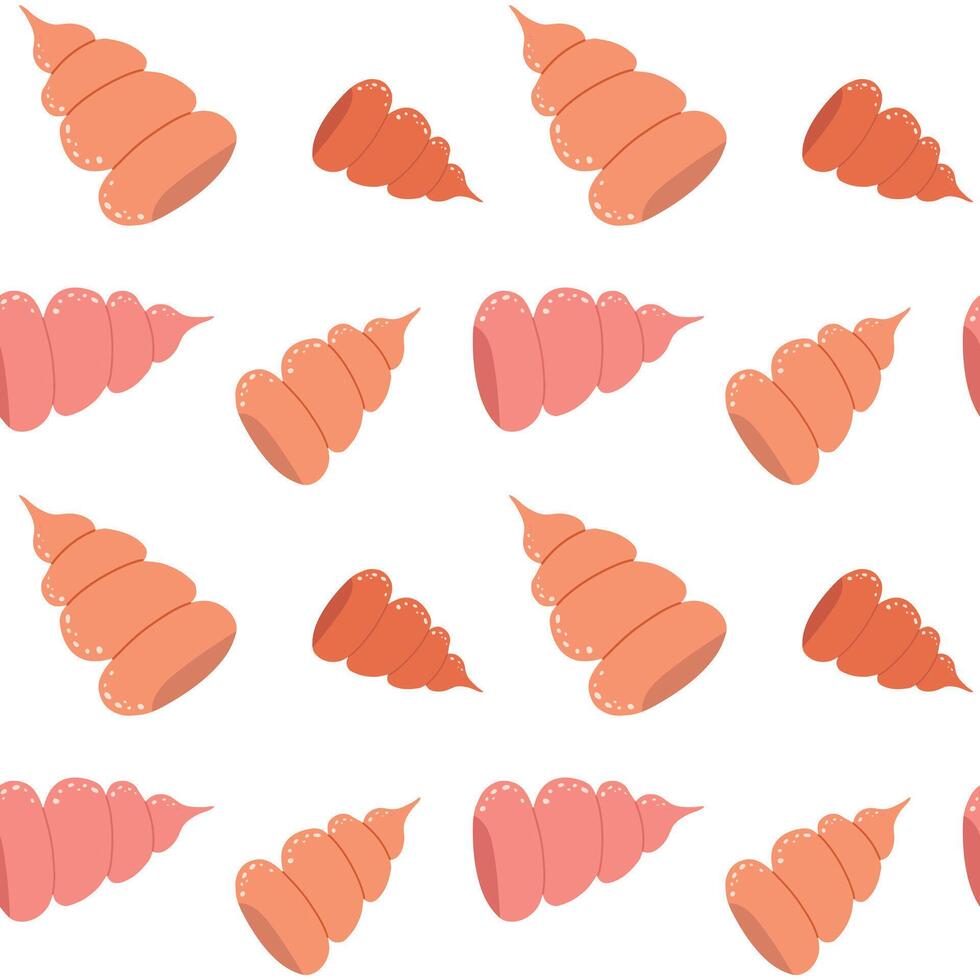 Hand drawn vector illustrations - seamless pattern of seashells.