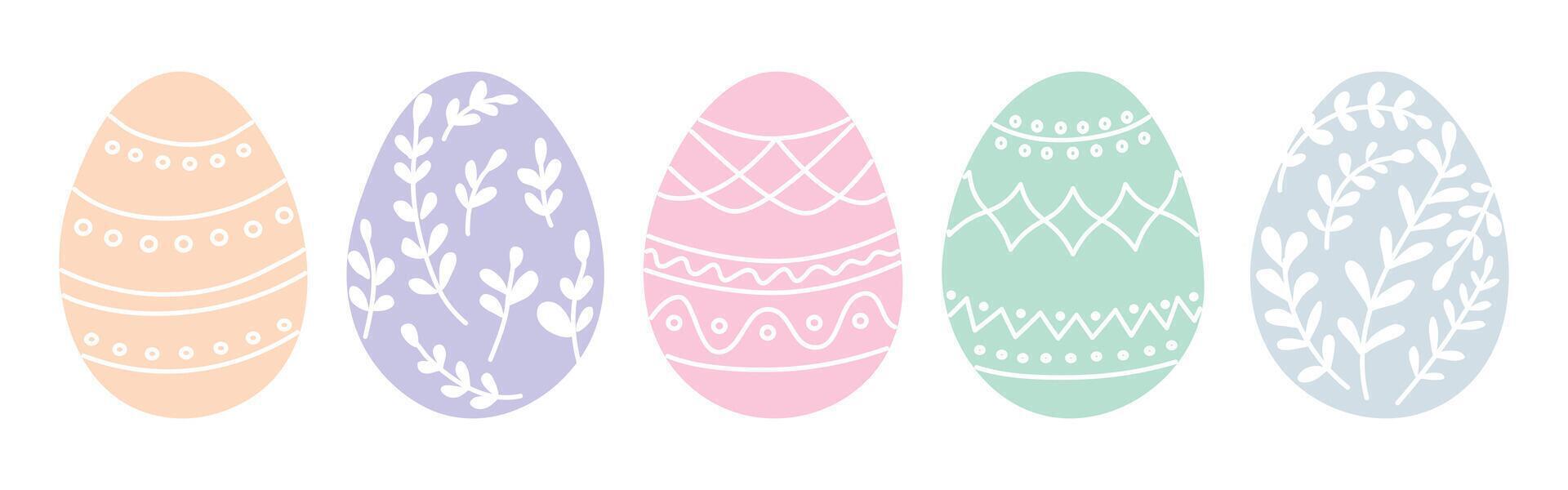 Easter eggs icons. Vector illustration.