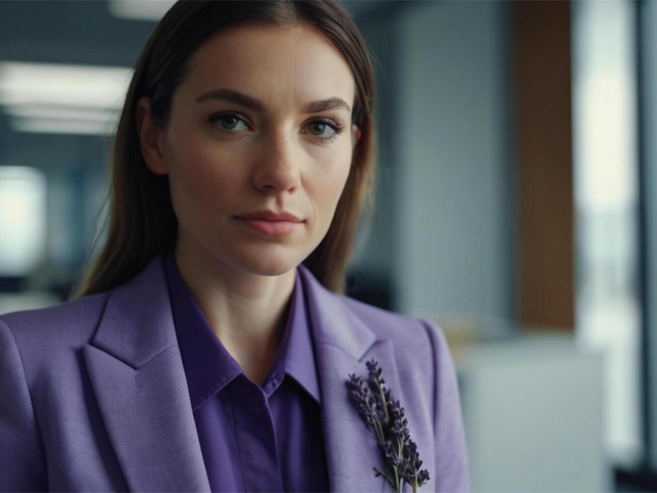 AI generated Business Woman in Lavender Suit photo