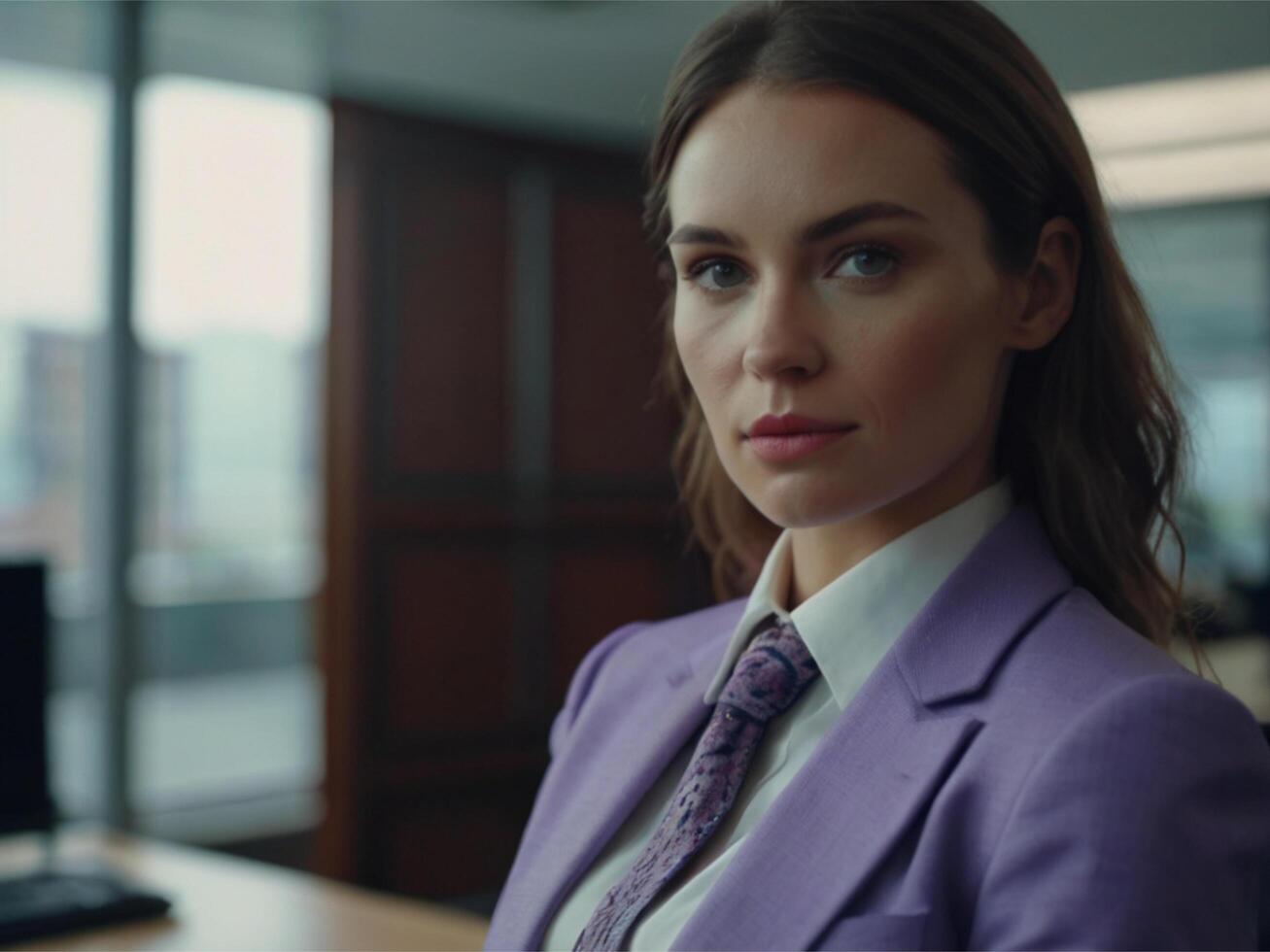 AI generated Business Woman in Lavender Suit photo