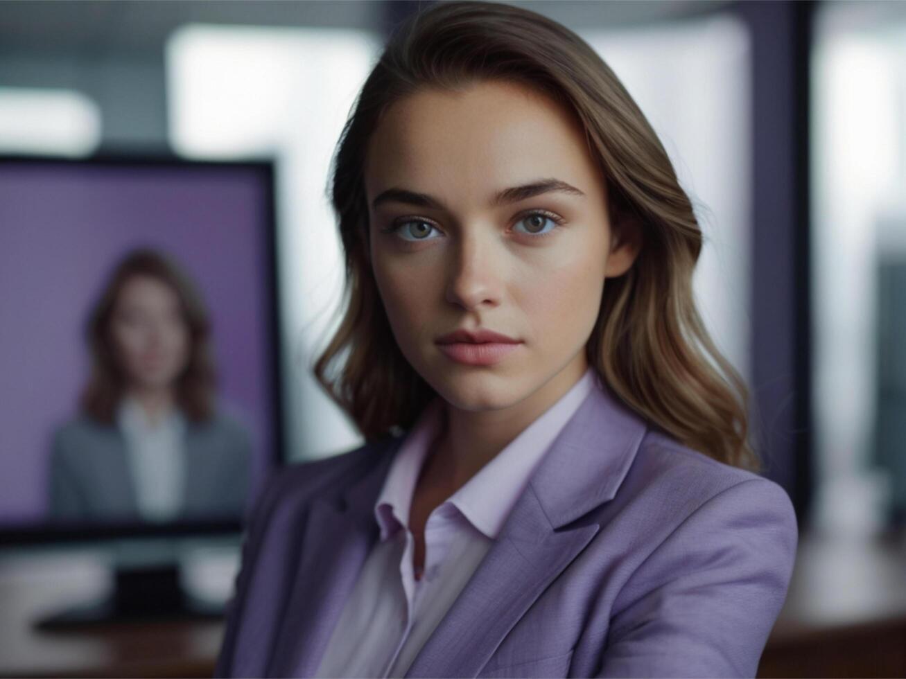 AI generated Business Woman in Lavender Suit photo