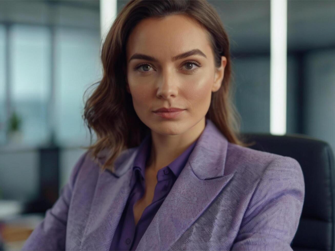 AI generated Business Woman in Lavender Suit photo