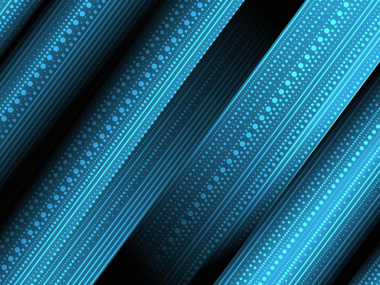 Abstract dark blue stripe gradient background with dotted line, minimal geometric technology. vector