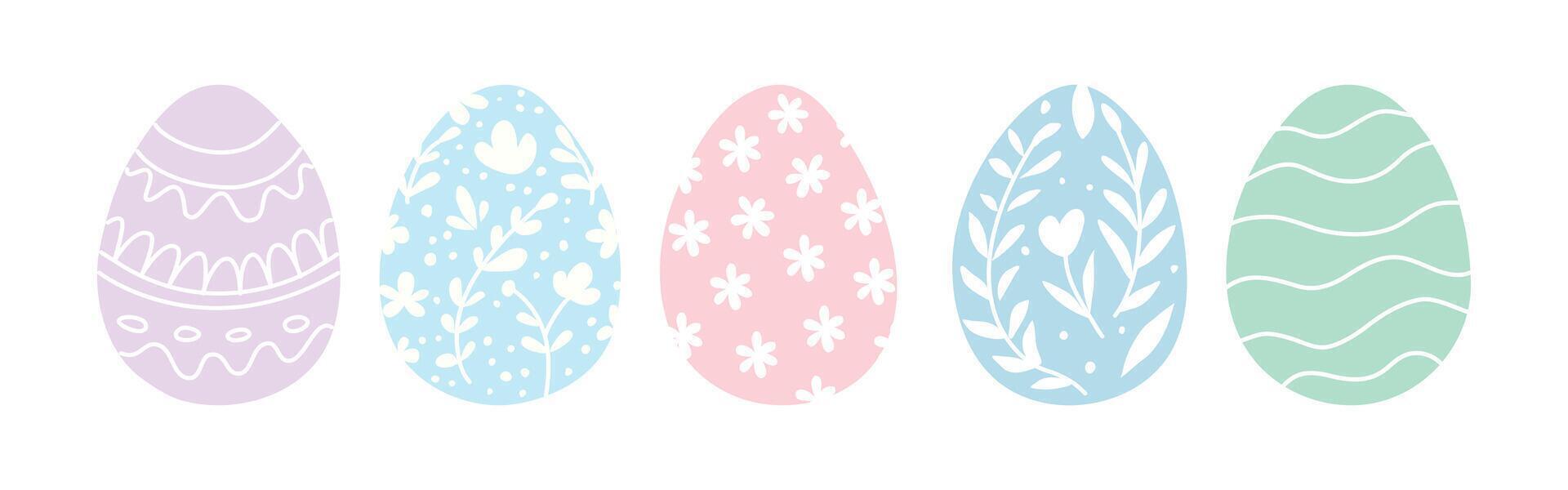 Pascua de Resurrección huevos íconos colocar. vector