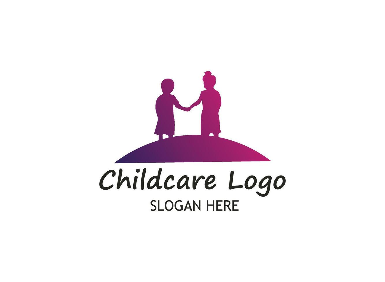 Kids care, family, charity vector logo emblem design template. Hand drawn multicolor heart with baby and adult hands silhouettes, isolated icon. Voluntary non profit organization, healthcare concept.