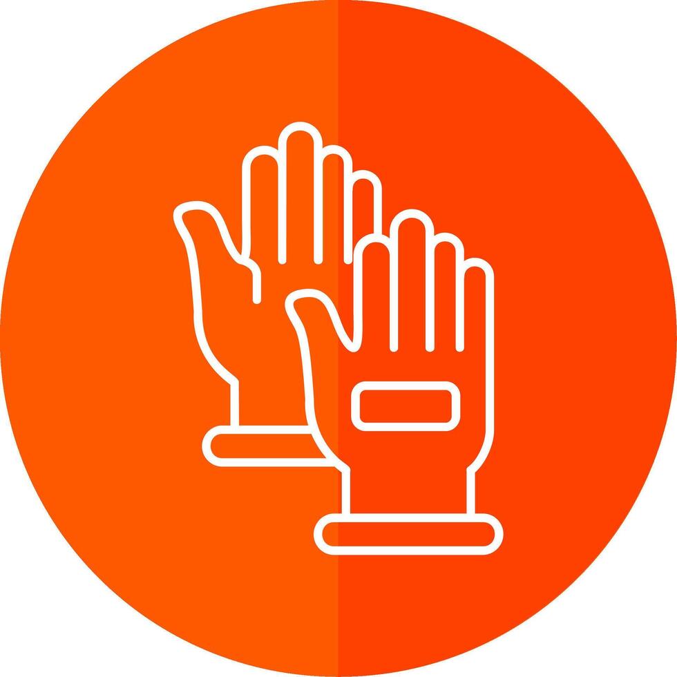 mano guantes línea rojo circulo icono vector