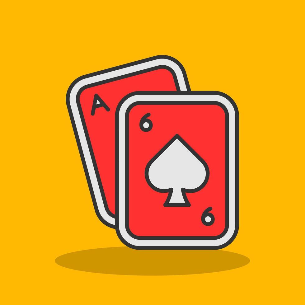 Poker Filled Shadow Icon vector