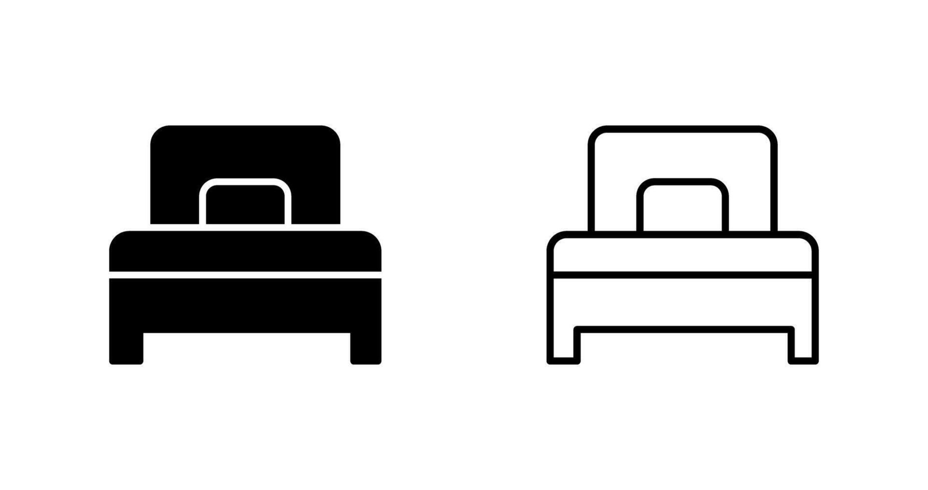 icono de vector de cama individual