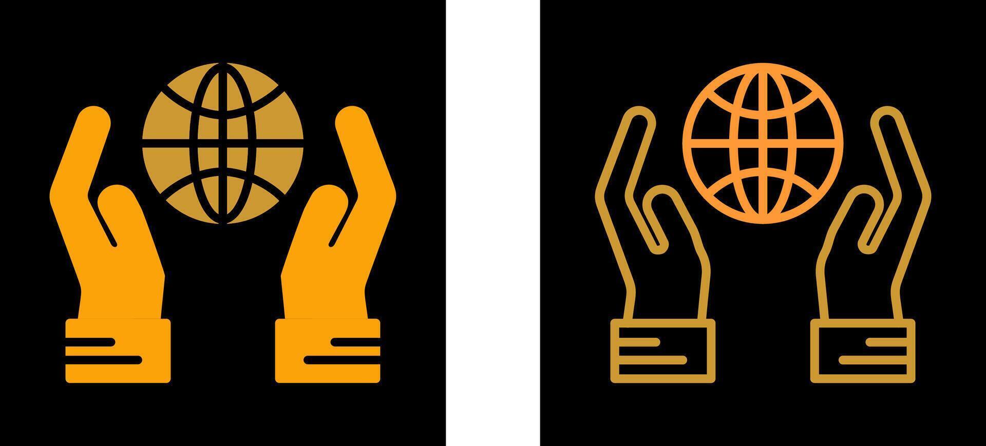 Globe Hand Vector Icon