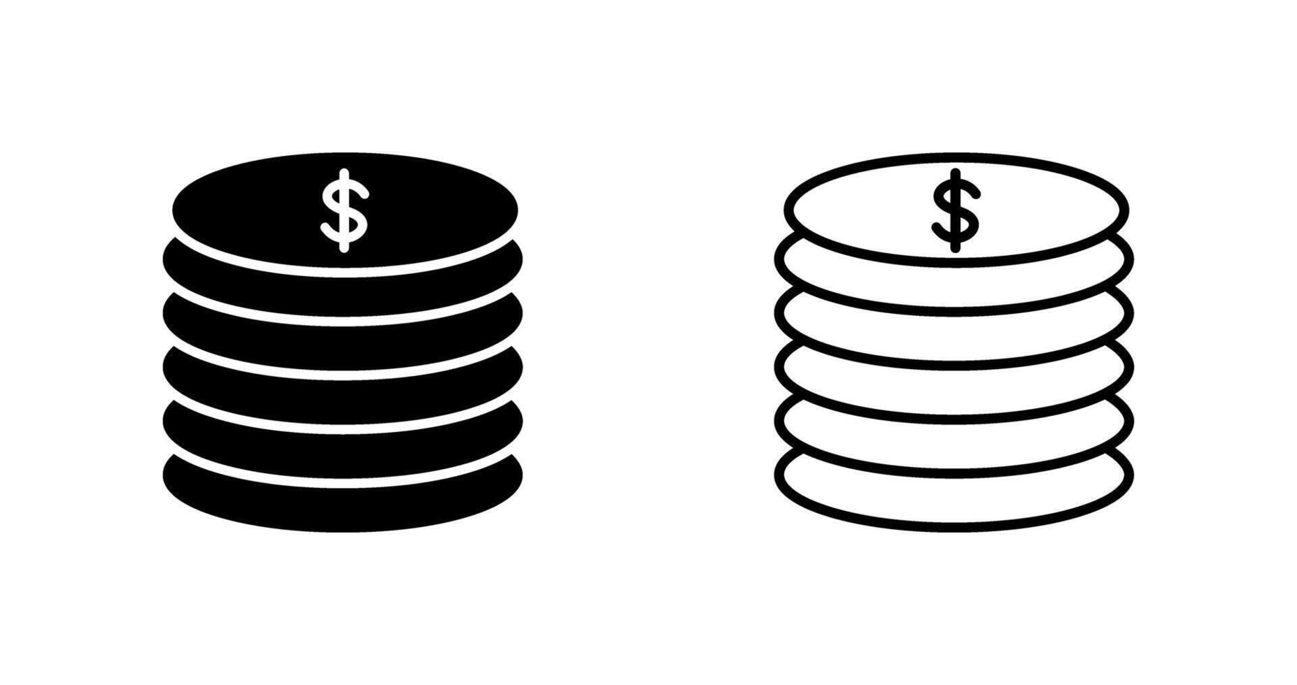 pila de monedas vector icono