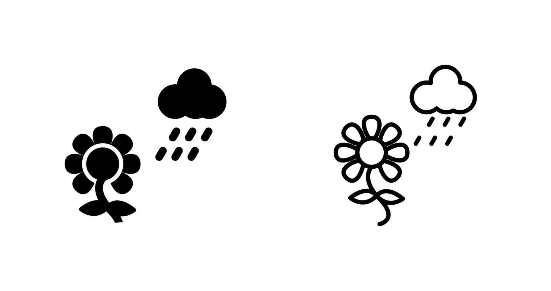 Flower with rain Vector Icon