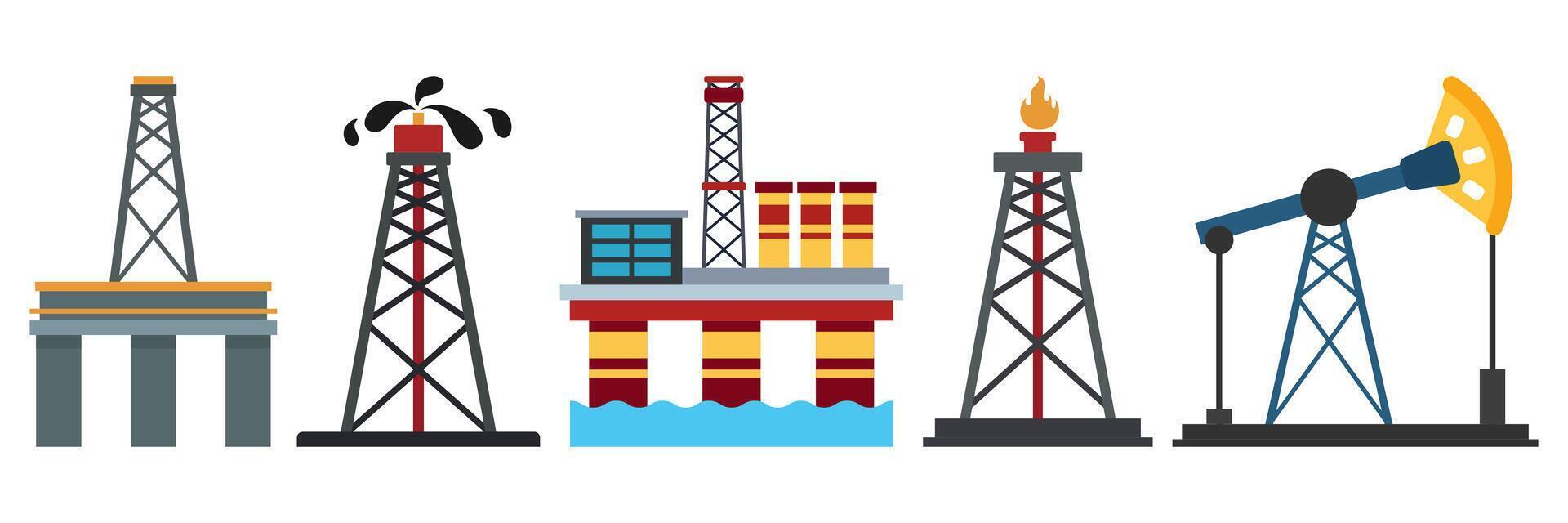 Oil rig icon vector. Oil Drilling Equipment. Oil industry illustration. vector