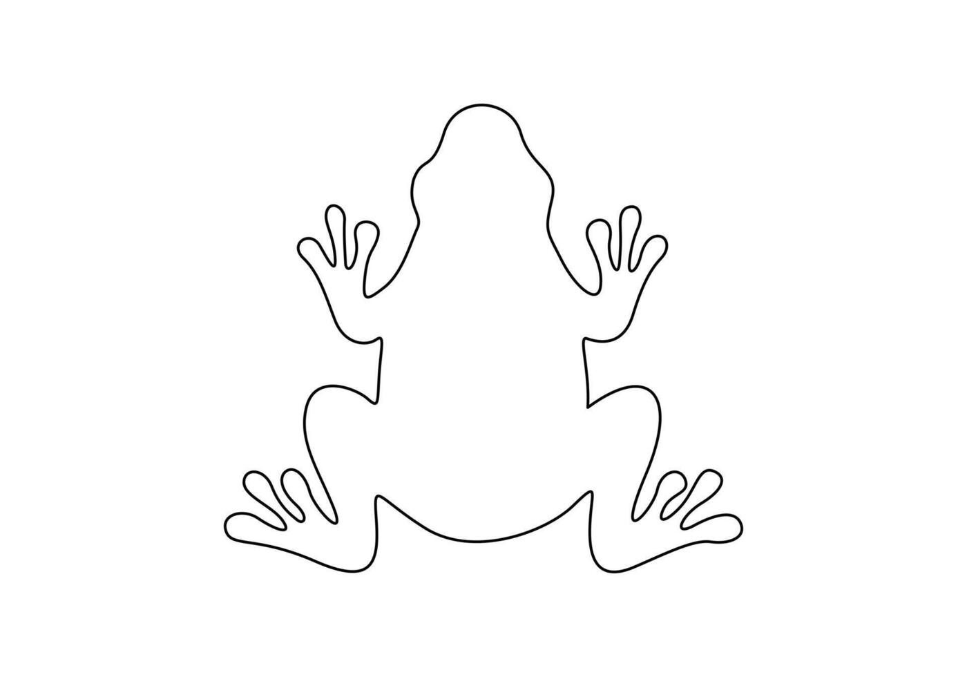 Simple frog outline continuous one line drawing vector illustration