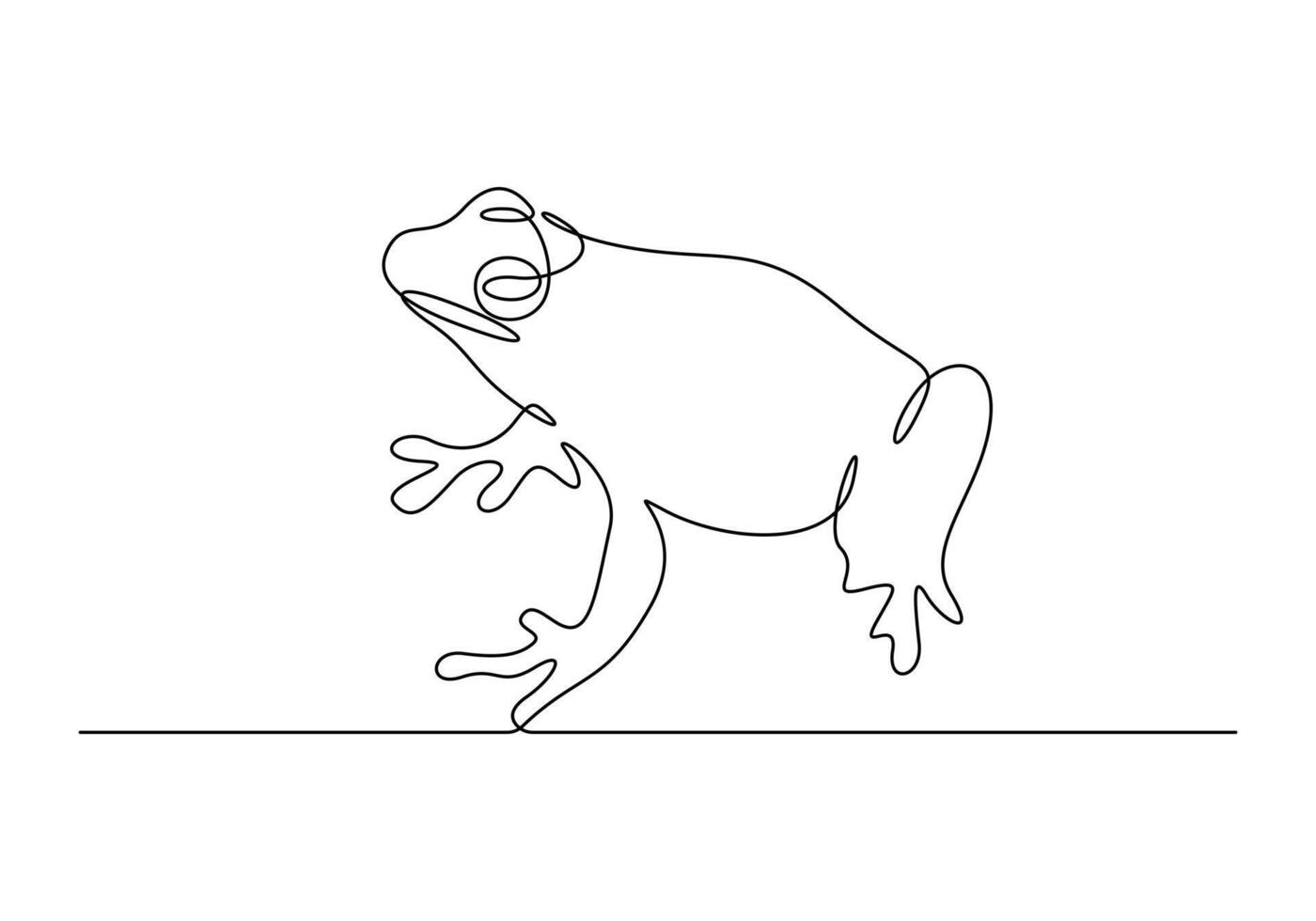 Simple frog outline continuous one line drawing vector illustration