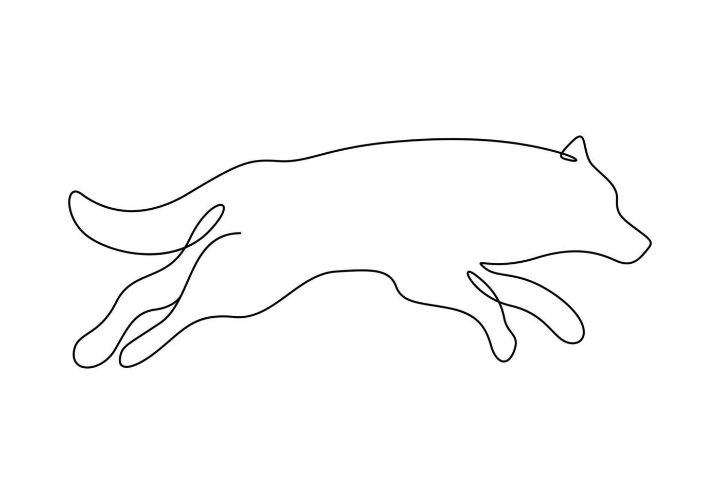 Wolf in one continuous line drawing vector illustration