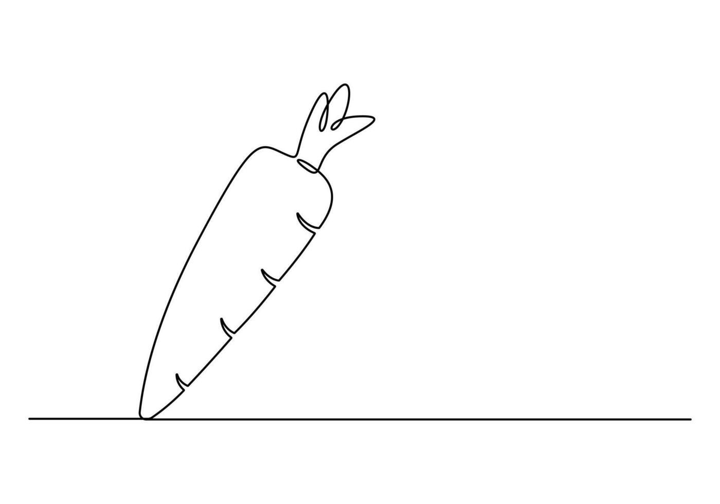 Zanahoria en uno continuo línea dibujo de Zanahoria vector ilustración